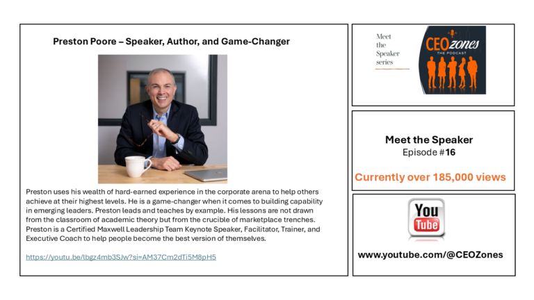 Preston Poore – Meet the Speaker, Author and Coach